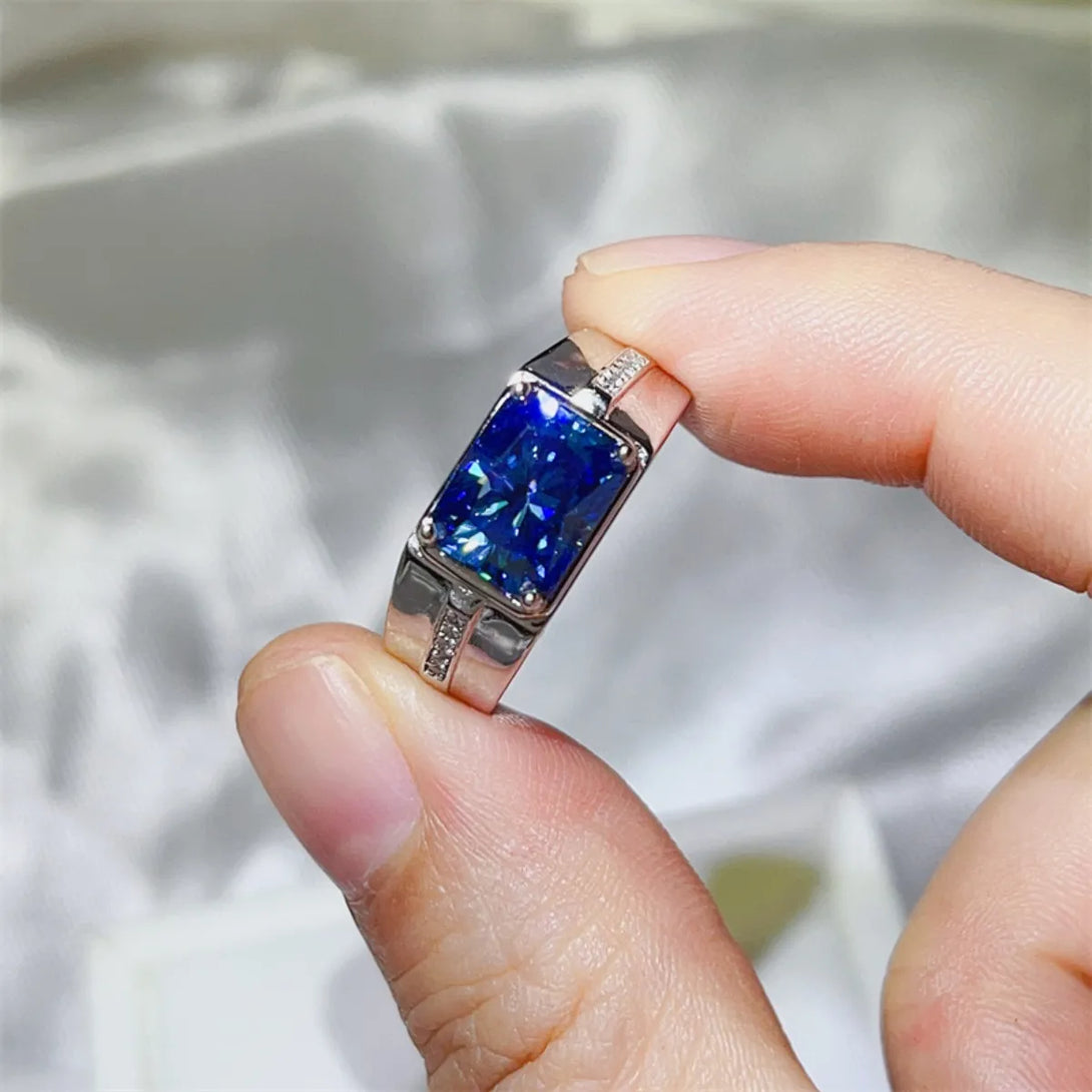 Lovcia Blue Shine 2 Carat Moissanite 925 Sterling Silver Ring for Women - Blue-5- - Buy latest trendy Rings for Women and Girls
