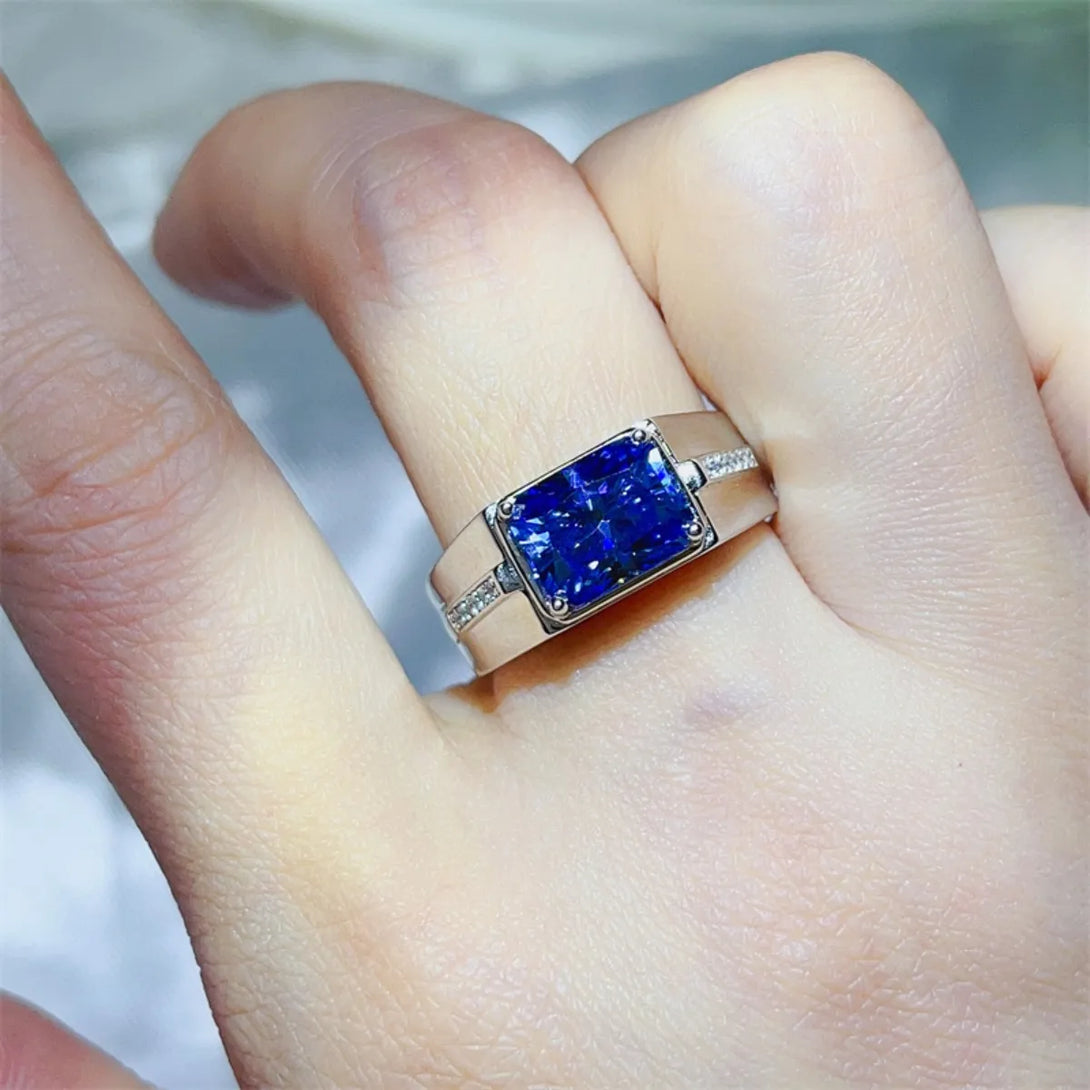 Lovcia Blue Shine 2 Carat Moissanite 925 Sterling Silver Ring for Women - Blue-5- - Buy latest trendy Rings for Women and Girls