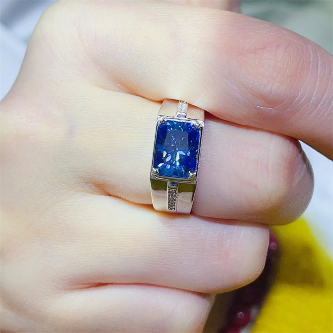 Lovcia Blue Shine 2 Carat Moissanite 925 Sterling Silver Ring for Women - Blue-5- - Buy latest trendy Rings for Women and Girls