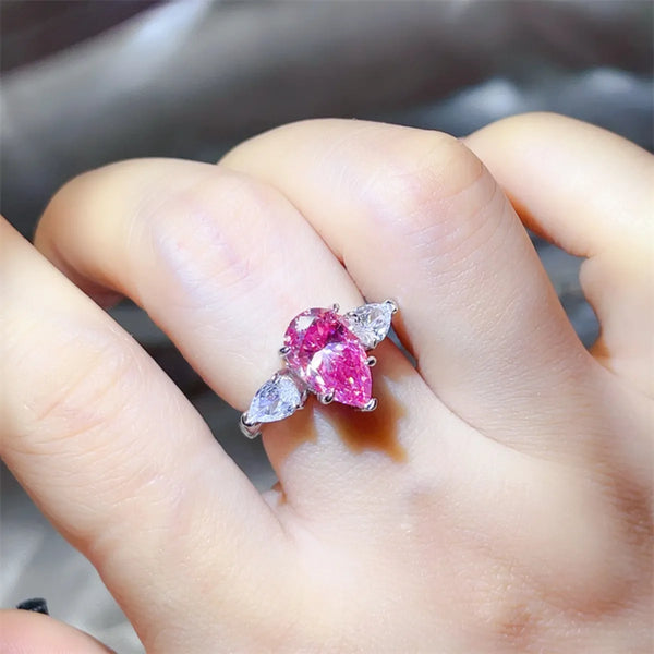Lovcia Blush Pink 2 Carat 925 Sterling Silver Moissanite Ring for Women - Fuchsia Pink-5- - Buy latest trendy Rings for Women and Girls