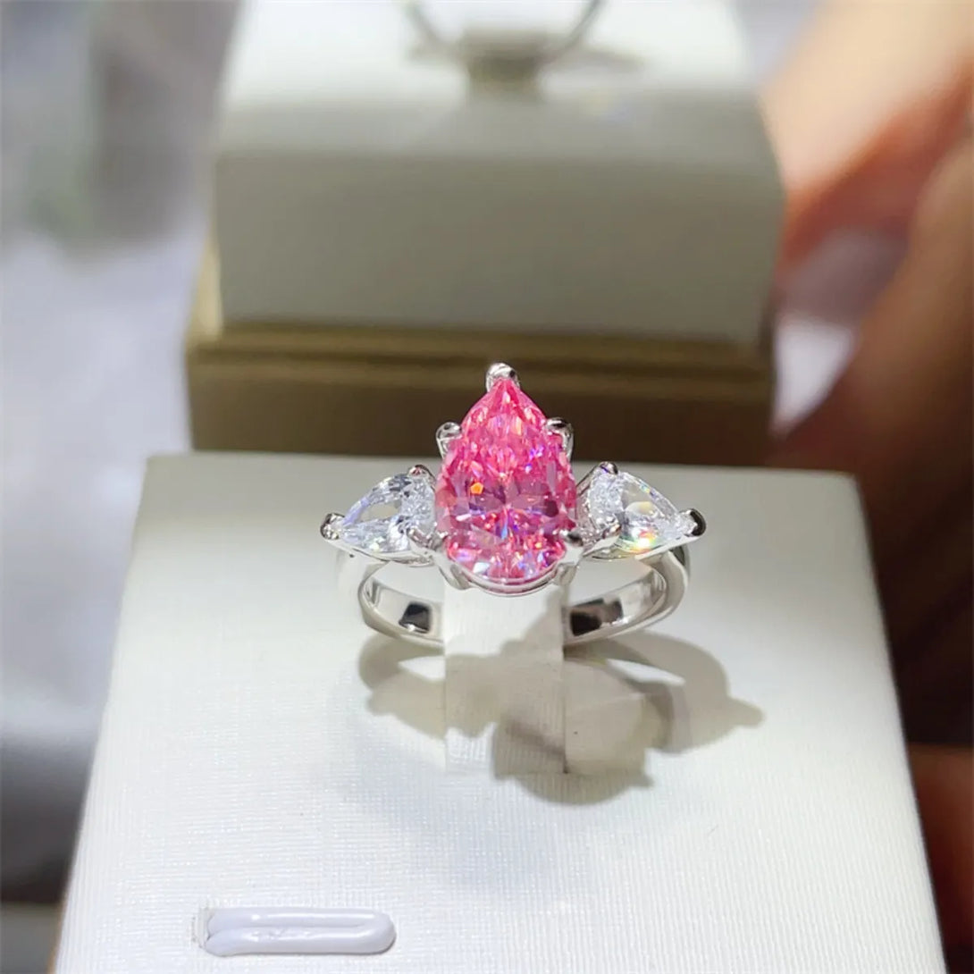 Lovcia Blush Pink 2 Carat 925 Sterling Silver Moissanite Ring for Women - Fuchsia Pink-5- - Buy latest trendy Rings for Women and Girls