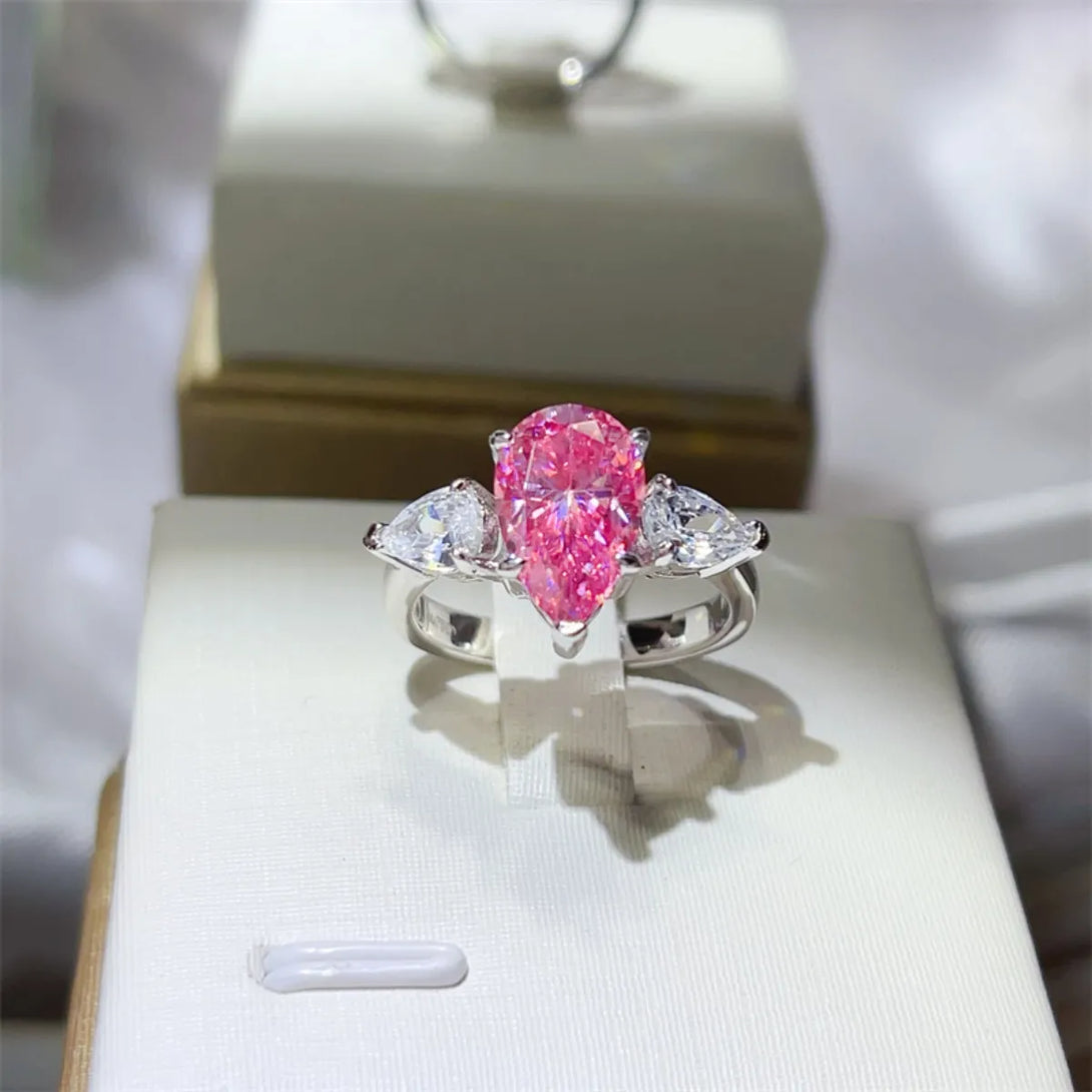 Lovcia Blush Pink 2 Carat 925 Sterling Silver Moissanite Ring for Women - Fuchsia Pink-5- - Buy latest trendy Rings for Women and Girls