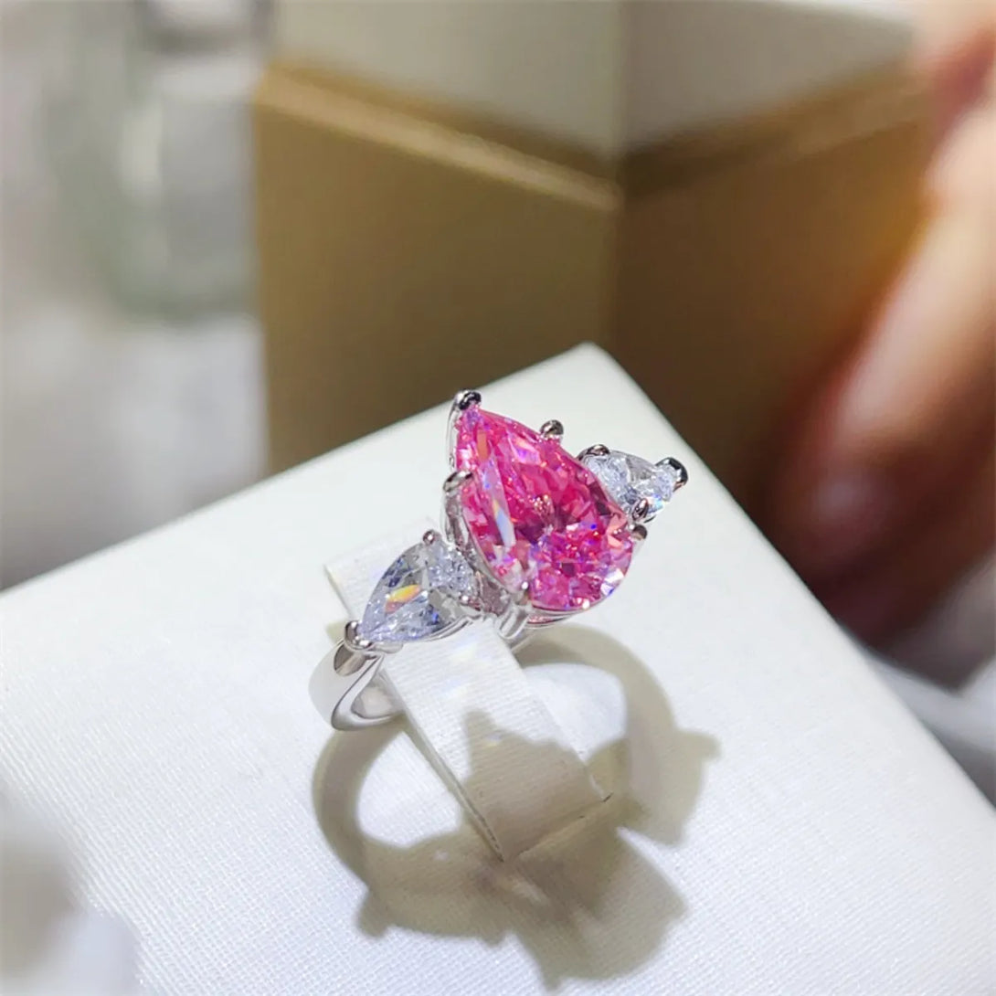 Lovcia Blush Pink 2 Carat 925 Sterling Silver Moissanite Ring for Women - Fuchsia Pink-5- - Buy latest trendy Rings for Women and Girls