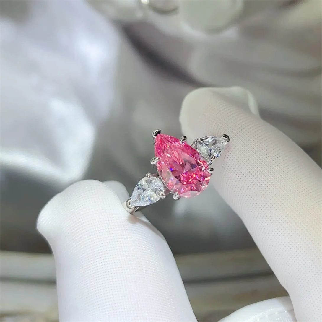 Lovcia Blush Pink 2 Carat 925 Sterling Silver Moissanite Ring for Women - Fuchsia Pink-5- - Buy latest trendy Rings for Women and Girls