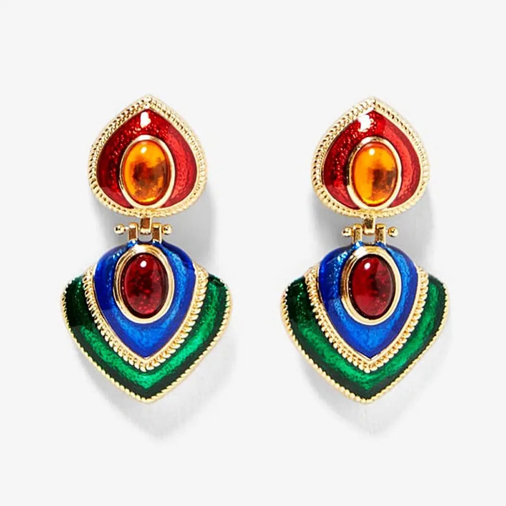 Lovcia Bohemian Glam: Personalized Resin Earrings for Women-Earrings-Color Matching Peach Heart-Color Matching Peach Heart