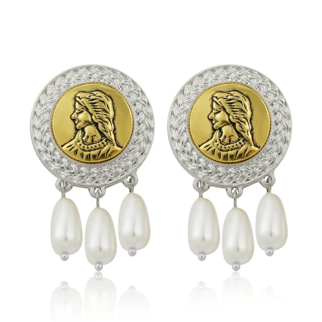 Lovcia Bohemian Glam: Personalized Resin Earrings for Women-Earrings-E2006 3 Silver Portrait-E2006 3 Silver Portrait