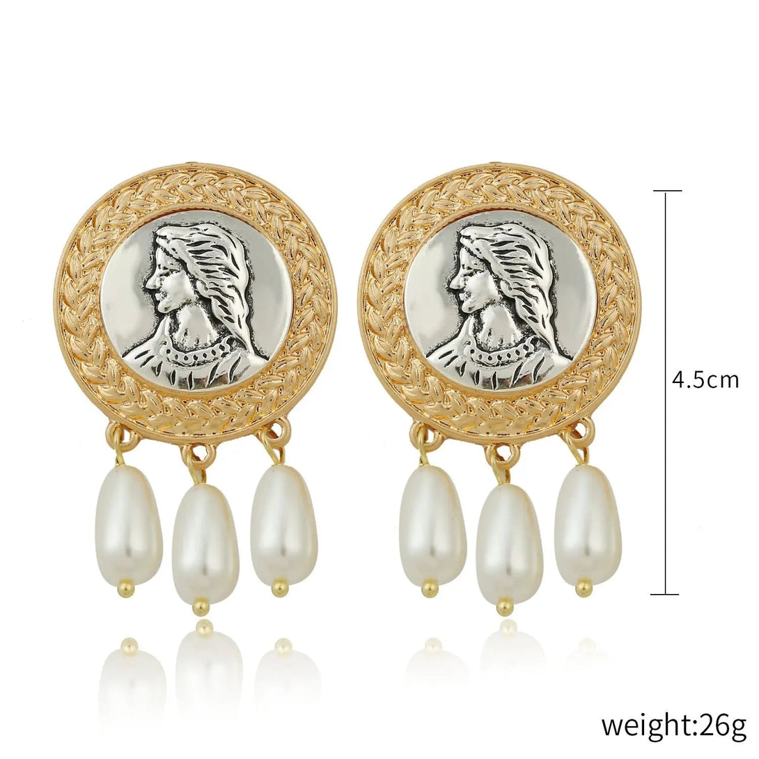 Lovcia Bohemian Glam: Personalized Resin Earrings for Women-Earrings-E2006 4 Gold Portrait-E2006 4 Gold Portrait
