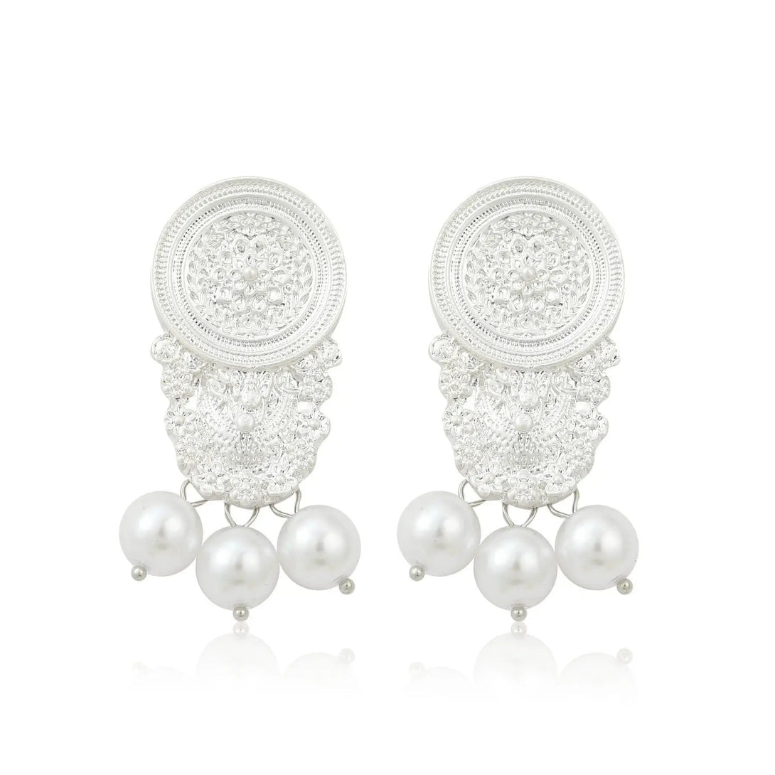 Lovcia Bohemian Glam: Personalized Resin Earrings for Women-Earrings-E2006 5 Silver 3 Round Beads-E2006 5 Silver 3 Round Beads