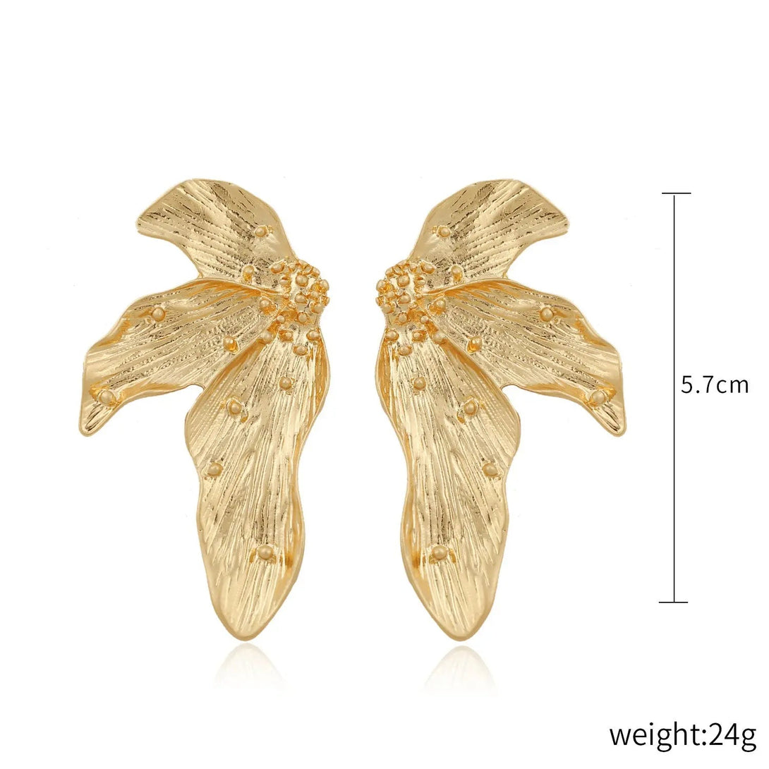 Lovcia Bohemian Glam: Personalized Resin Earrings for Women-Earrings-E2006 8 Gold Wings-E2006 8 Gold Wings