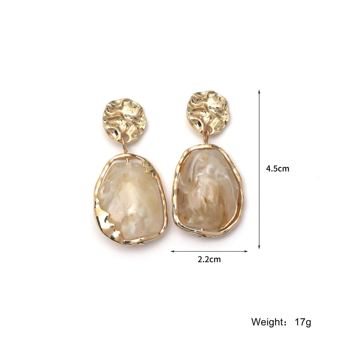 Lovcia Bohemian Glam: Personalized Resin Earrings for Women-Earrings-E2206 1 Agate-E2206 1 Agate