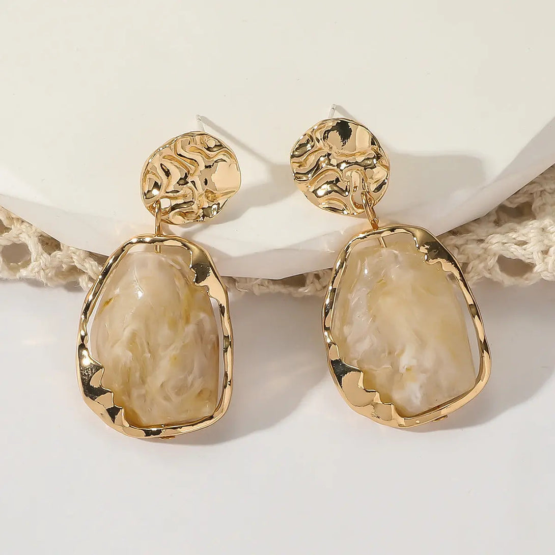 Lovcia Bohemian Glam: Personalized Resin Earrings for Women-Earrings-Yellow Resin-Yellow Resin