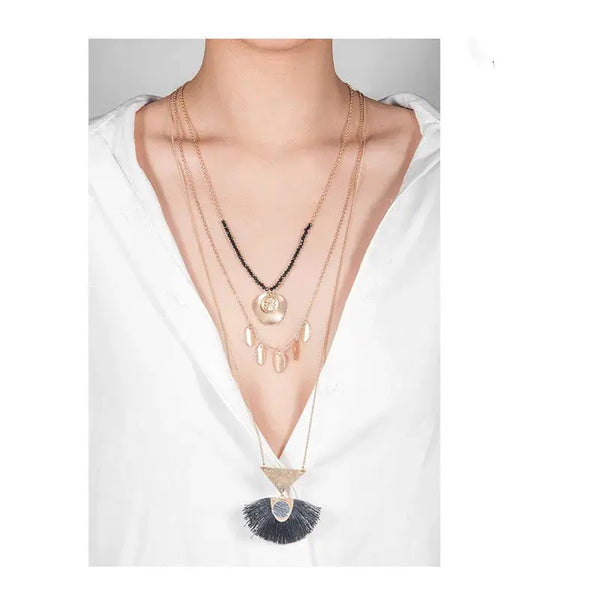 Lovcia Bohemian Long Necklace-Necklaces-Black-Black