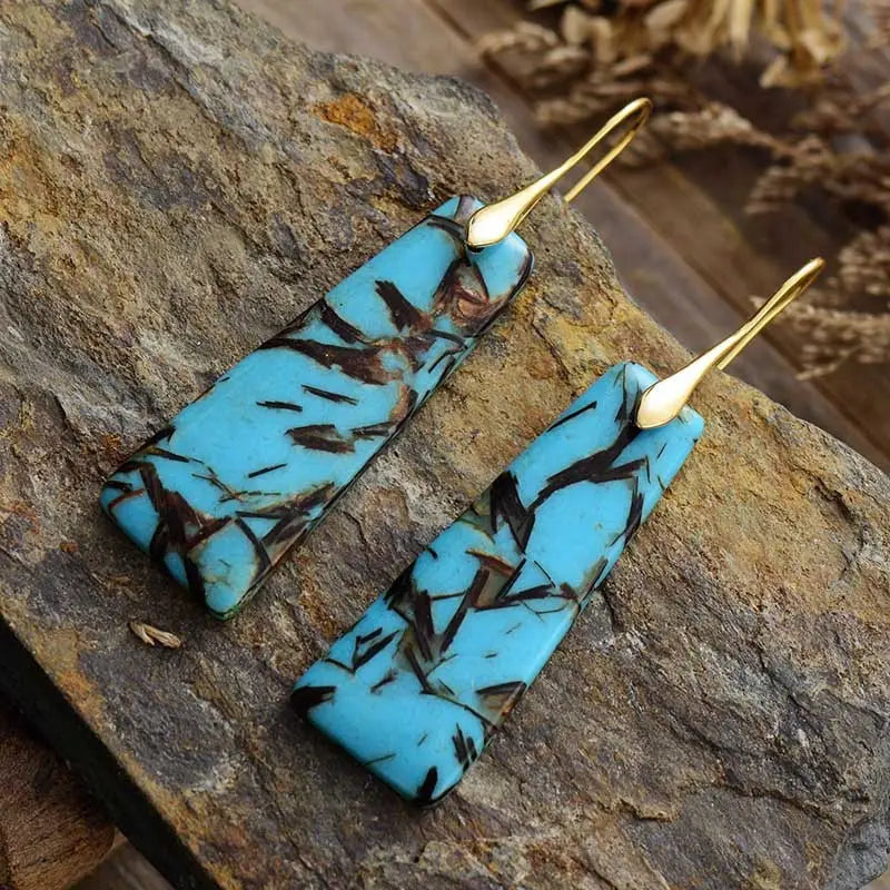 Lovcia Boho Chic Geometric Flower Pendant Earrings-Earrings-Color-Color