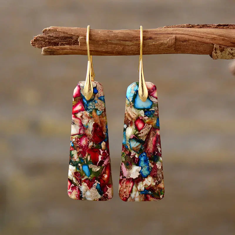 Lovcia Boho Chic Geometric Flower Pendant Earrings-Earrings-Color-Color
