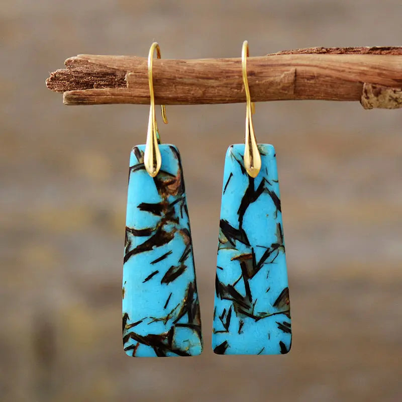 Lovcia Boho Chic Geometric Flower Pendant Earrings-Earrings-Sky Blue-Sky Blue