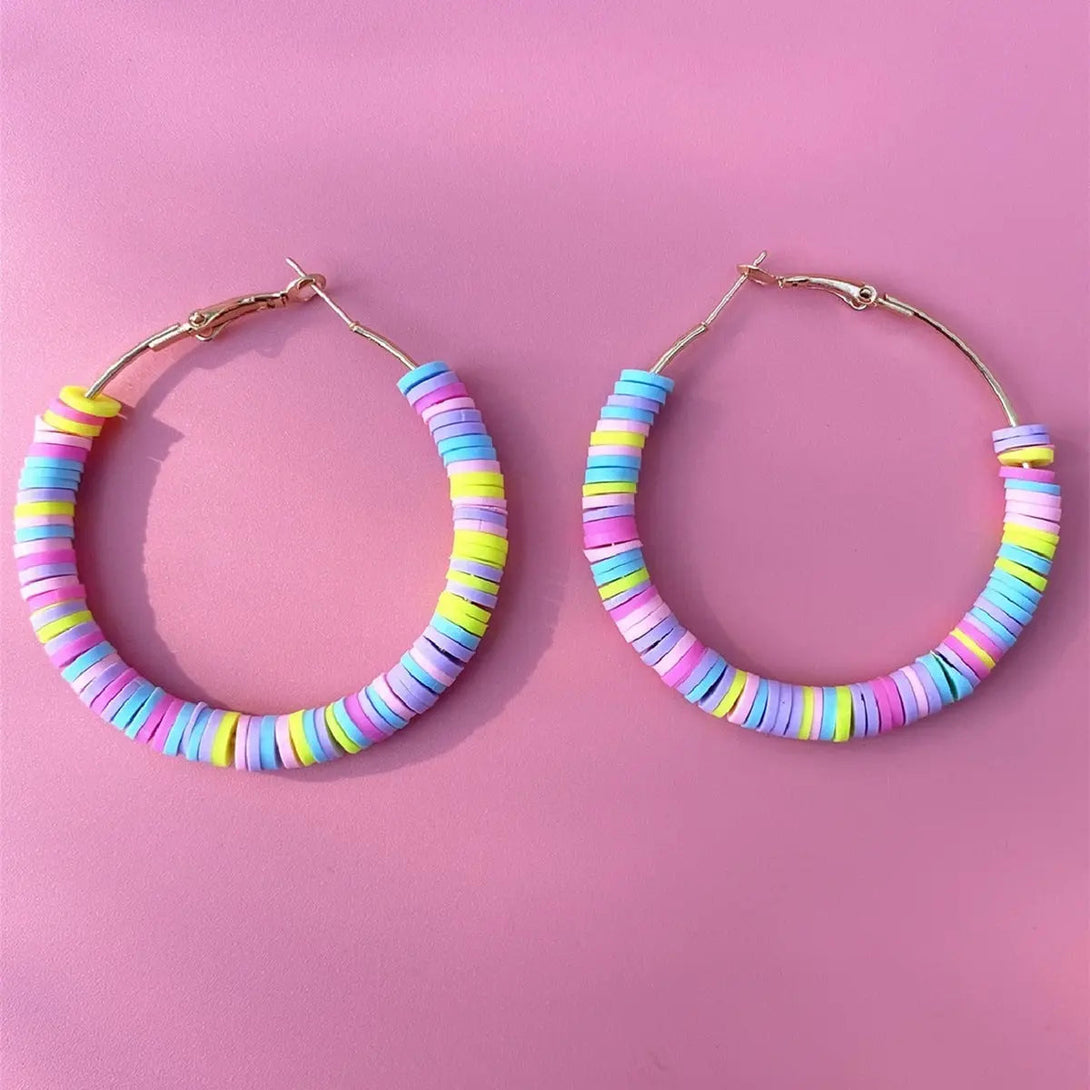 Lovcia Boho Chic Women's Geometric Handmade Soft Ceramic Earrings-Earrings-S1-S1
