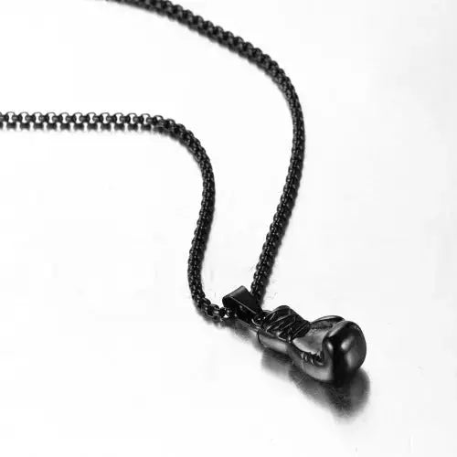 Lovcia Bold and Durable Stainless Steel Boxing Gloves Necklace for Men-Necklaces-Black Small Size Necklace-Black Small Size Necklace