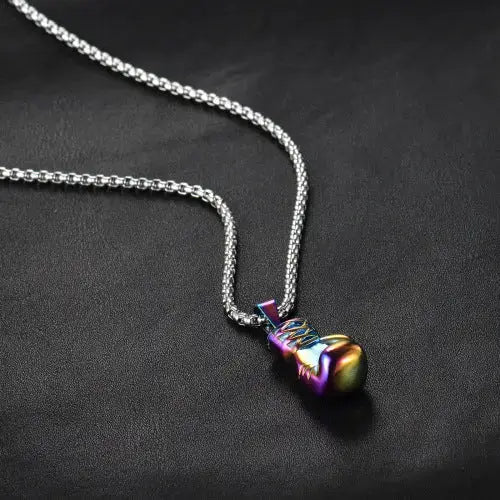 Lovcia Bold and Durable Stainless Steel Boxing Gloves Necklace for Men-Necklaces-Colored, Small Sized Necklace-Colored, Small Sized Necklace