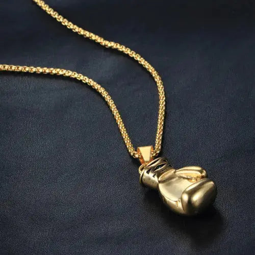 Lovcia Bold and Durable Stainless Steel Boxing Gloves Necklace for Men-Necklaces-Gold Large Size Necklace-Gold Large Size Necklace