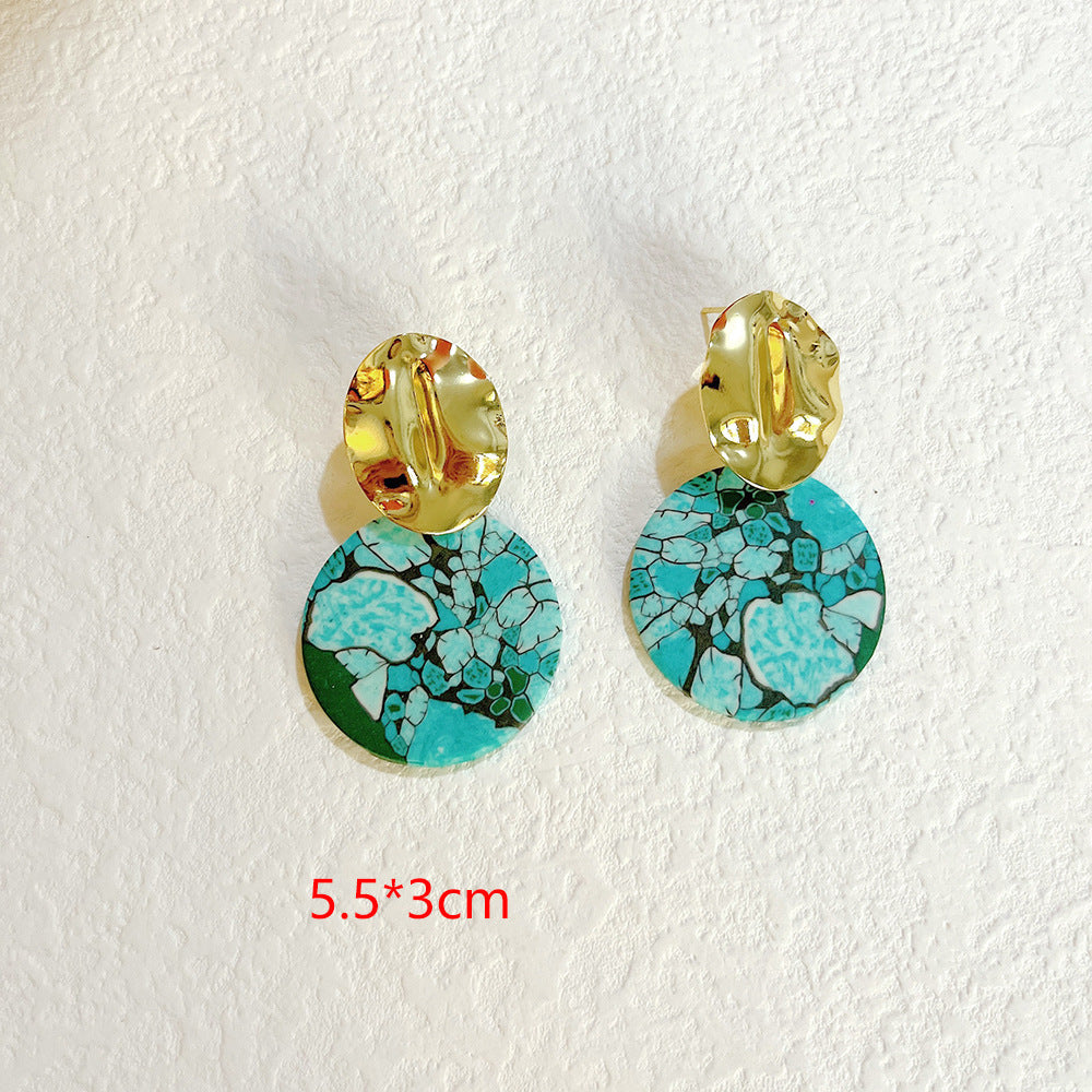 Lovcia Bold Geometric Square Clay Earrings for Women-Earrings-C-C