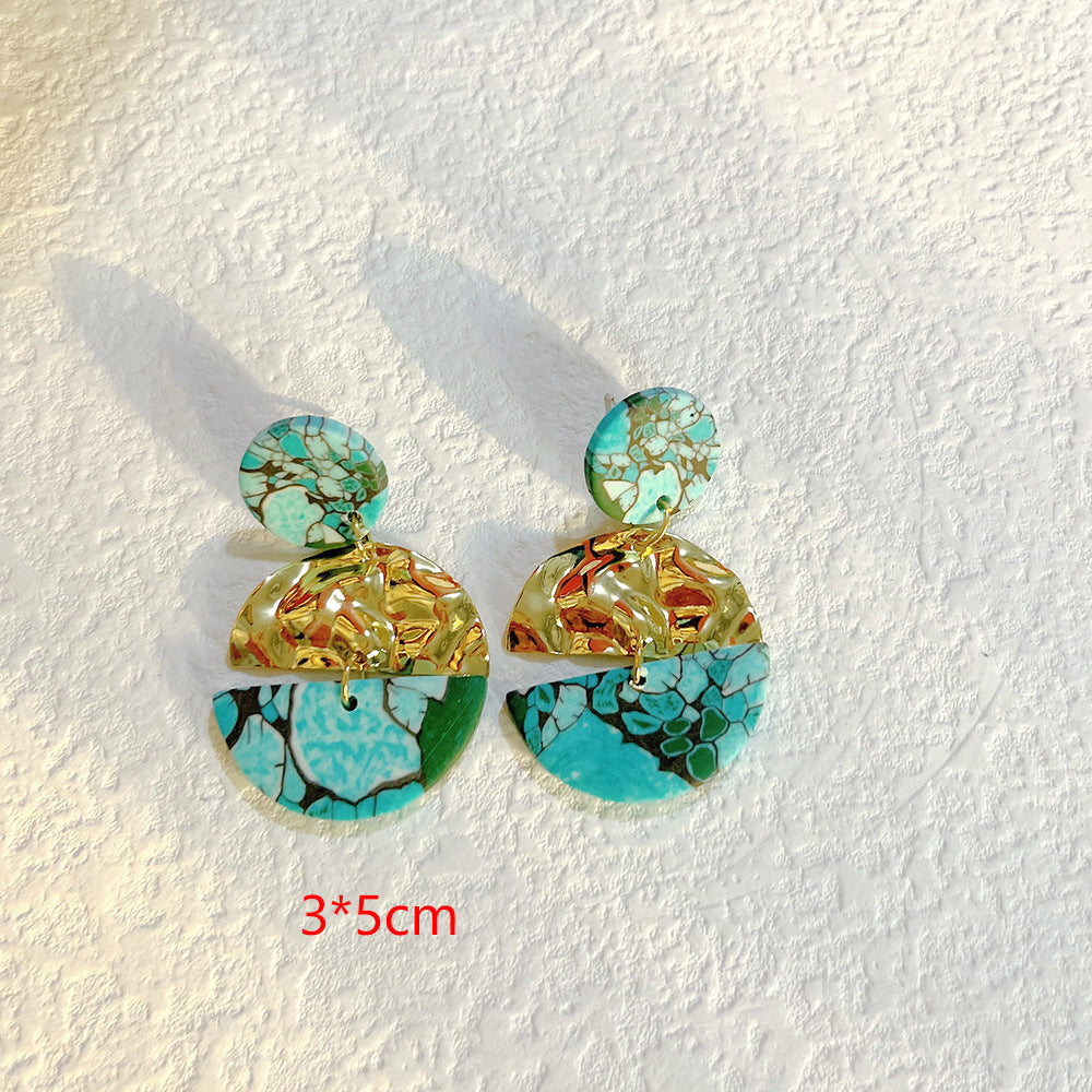 Lovcia Bold Geometric Square Clay Earrings for Women-Earrings-H-H