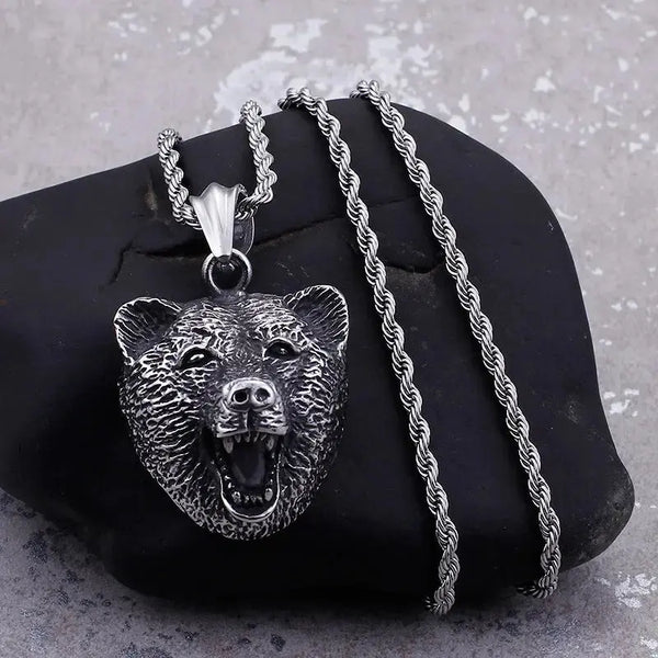 LOVCIA Bold Titanium Steel Animal Pendant for Men - Embrace Your Inner Power