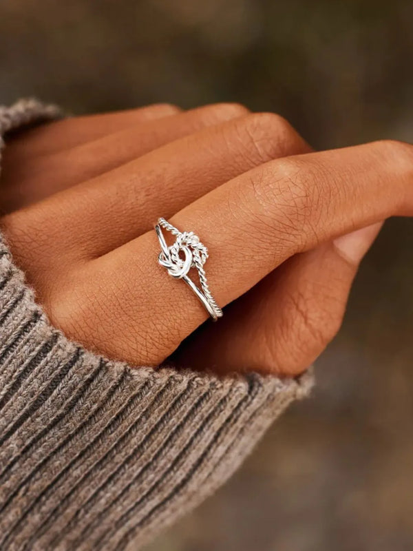 Lovcia Bonded Love 925 Sterling Silver Knotted Ring for Women - Silver-7- - Buy latest trendy Rings for Women and Girls