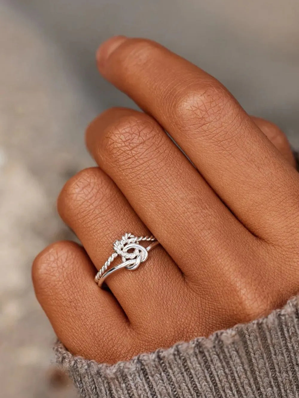 Lovcia Bonded Love 925 Sterling Silver Knotted Ring for Women - Silver-7- - Buy latest trendy Rings for Women and Girls