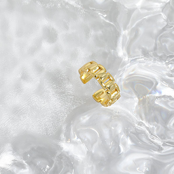 Lovcia Box Chain 3mm x 10mm Earring 925 Gold Tone Single-Earrings-Yellow Gold (Single)-