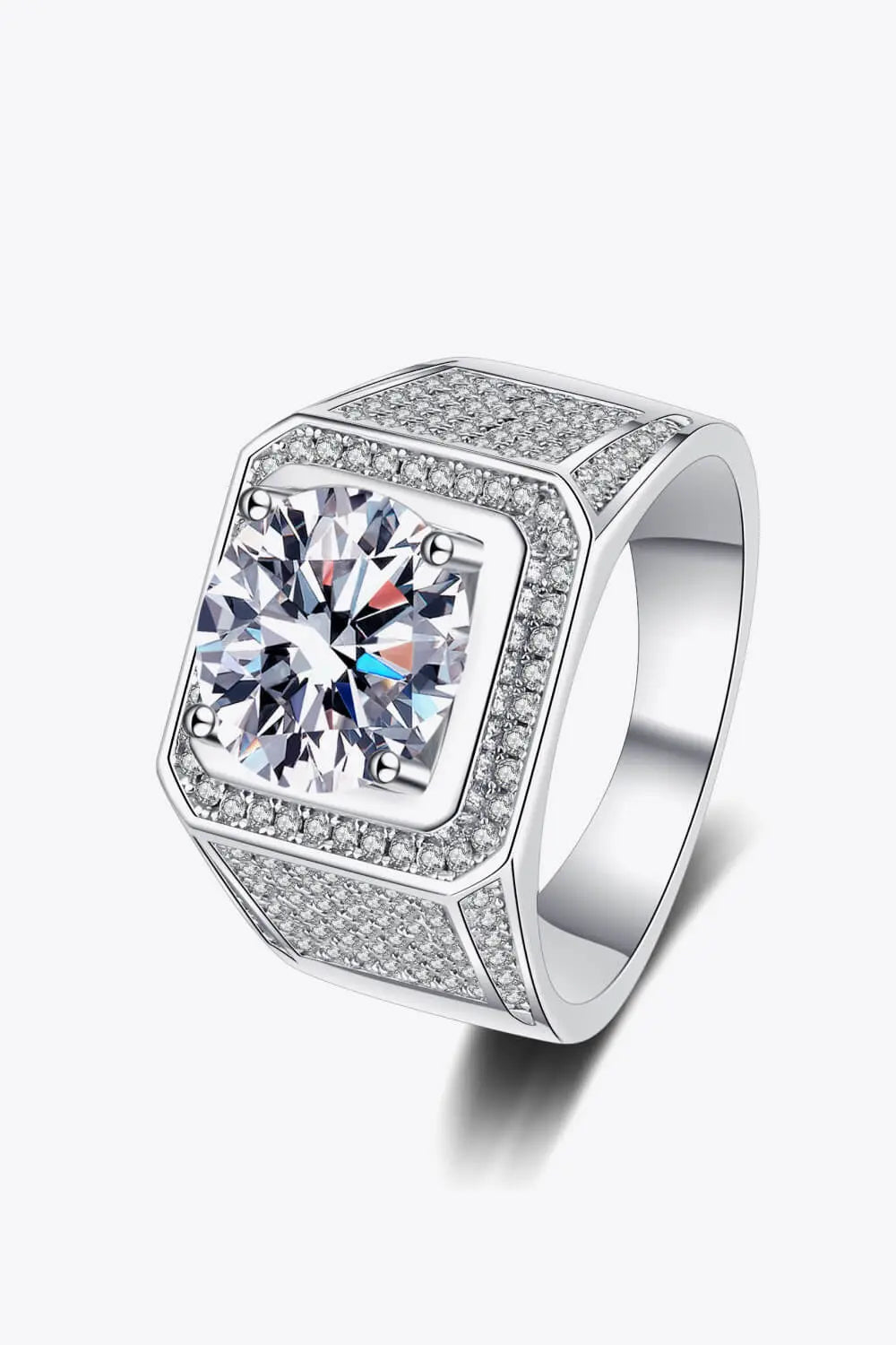 Lovcia Bring It Home 925 Sterling Silver Moissanite Ring-Rings-Silver-4-Silver