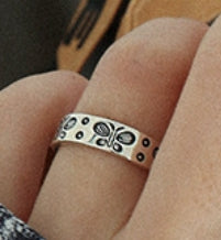 Lovcia Butterfly 925 Sterling Silver Adjustable Ring-Rings-Large Size-Large Size