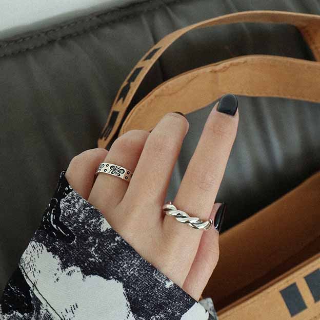 Lovcia Butterfly 925 Sterling Silver Adjustable Ring-Rings-Small Size-Small Size