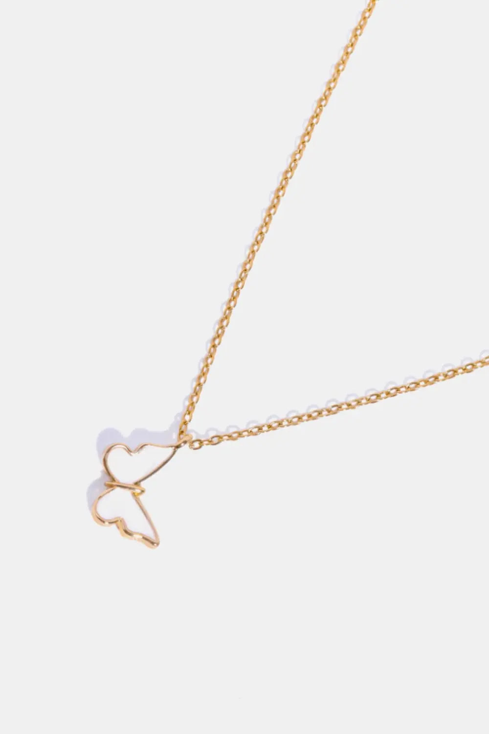 Lovcia Butterfly Pendant Copper 14K Gold-Plated Necklace-Necklaces-Sky Blue-One Size-Sky Blue