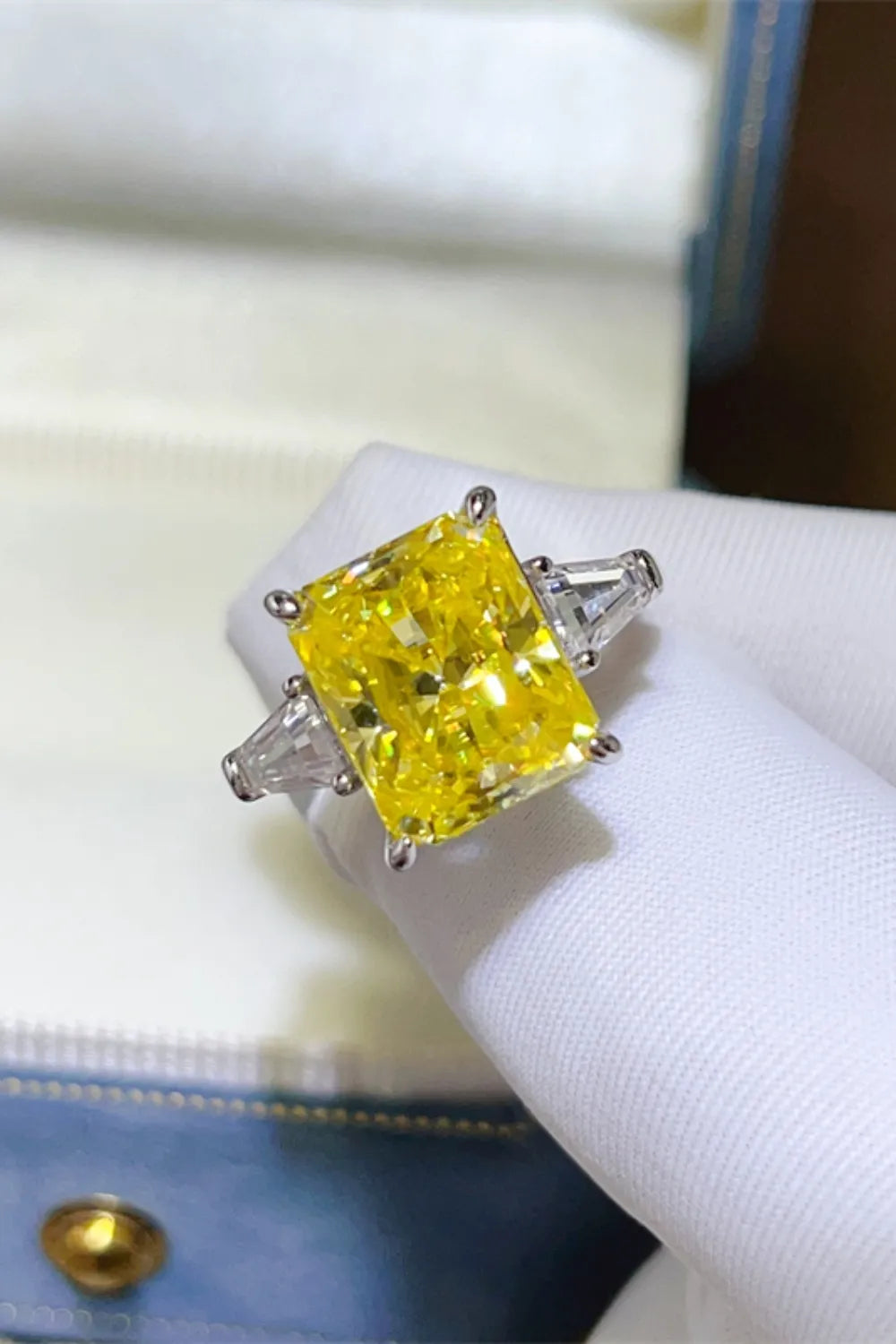 Lovcia Canary Yellow 5 Carat Moissanite 925 Sterling Silver Ring for Women - Canary Yellow-5- - Buy latest trendy Rings for Women and Girls