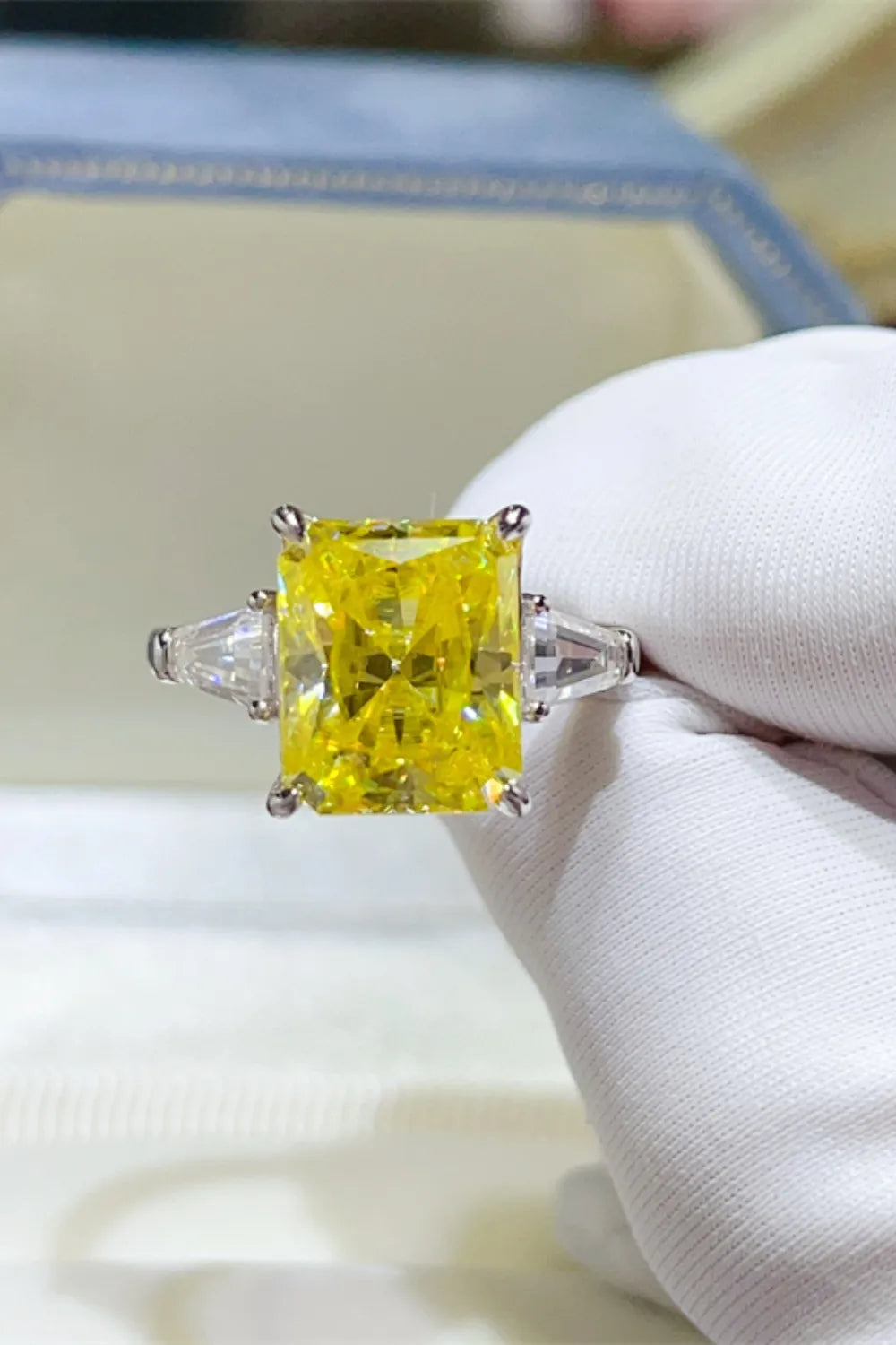 Lovcia Canary Yellow 5 Carat Moissanite 925 Sterling Silver Ring for Women - Canary Yellow-5- - Buy latest trendy Rings for Women and Girls