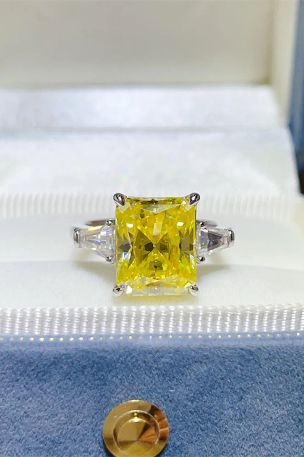 Lovcia Canary Yellow 5 Carat Moissanite 925 Sterling Silver Ring for Women - Canary Yellow-5- - Buy latest trendy Rings for Women and Girls