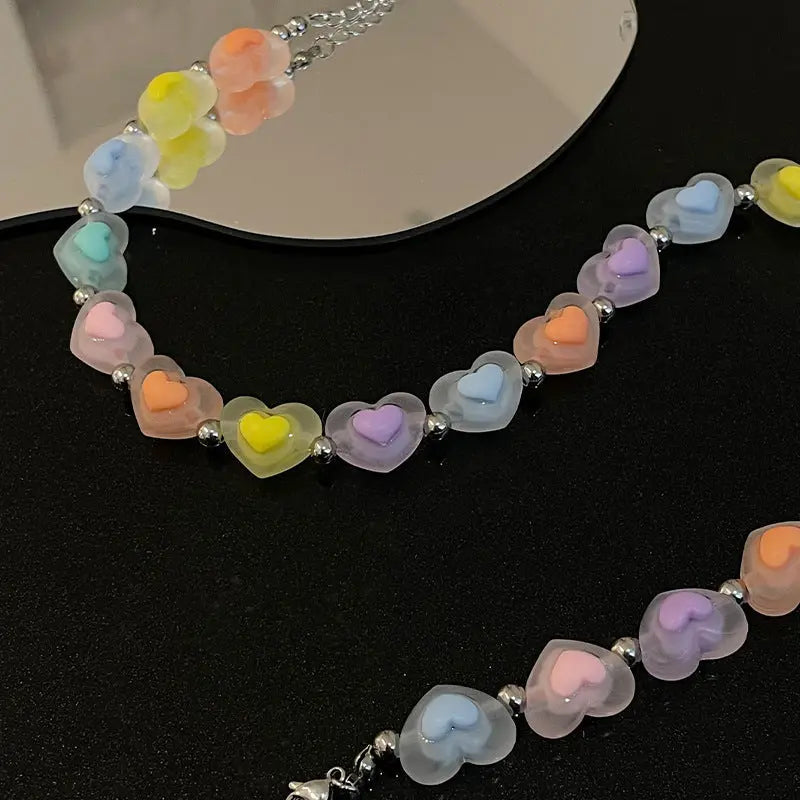 Lovcia Candy-colored Love Fashion Necklace for Women-Necklaces-Heart Necklace-Heart Necklace