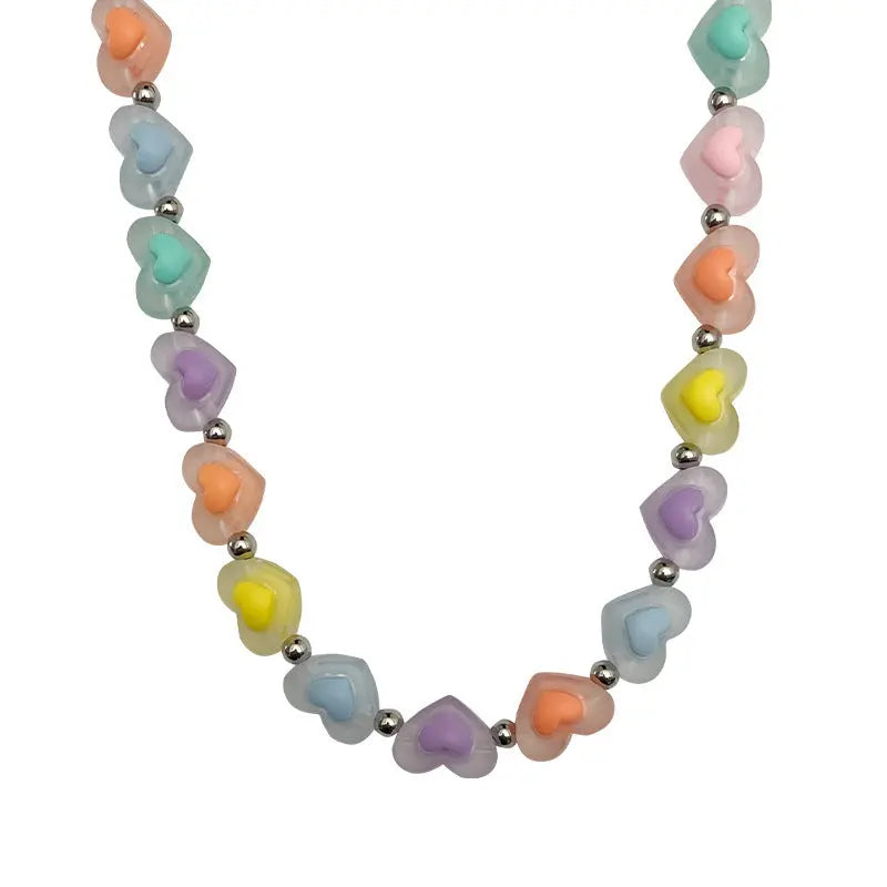 Lovcia Candy-colored Love Fashion Necklace for Women-Necklaces-Heart Necklace-Heart Necklace
