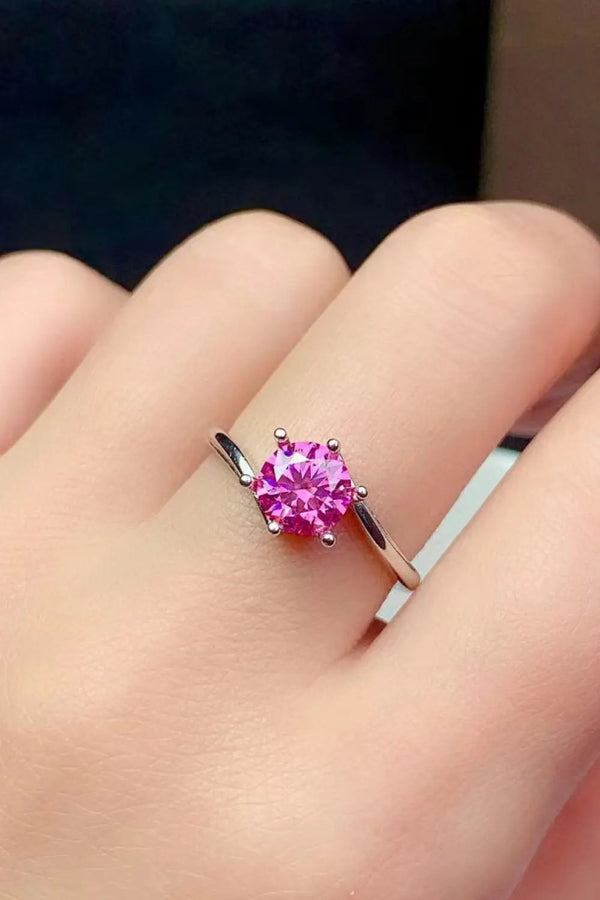 Lovcia Can't Stop Your Shine 1 Carat Moissanite Ring-Rings-Pink-5-Pink