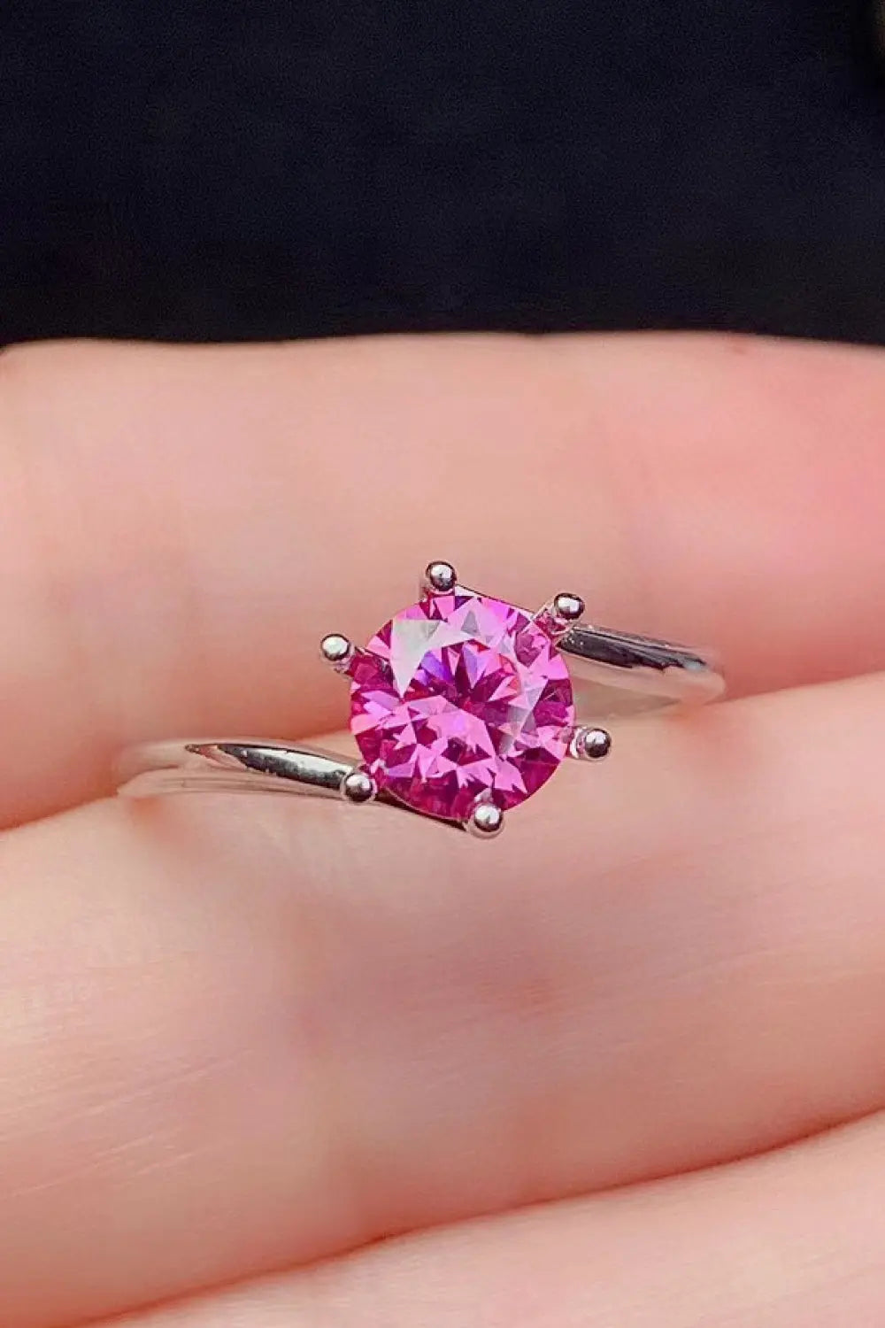 Lovcia Can't Stop Your Shine 1 Carat Moissanite Ring-Rings-Pink-5-Pink