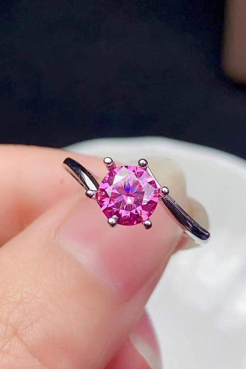 Lovcia Can't Stop Your Shine 1 Carat Moissanite Ring-Rings-Pink-5-Pink