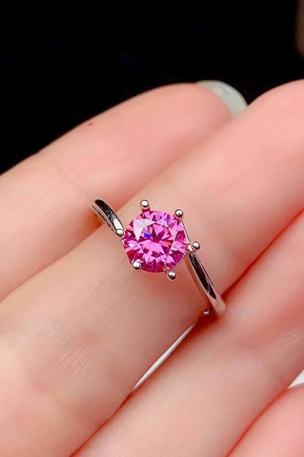 Lovcia Can't Stop Your Shine 1 Carat Moissanite Ring-Rings-Pink-5-Pink