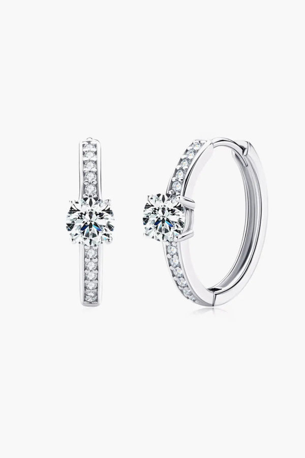 Lovcia Carry Your Love 1 Carat Moissanite Platinum-Plated Earrings-Earrings-Silver-One Size-Silver