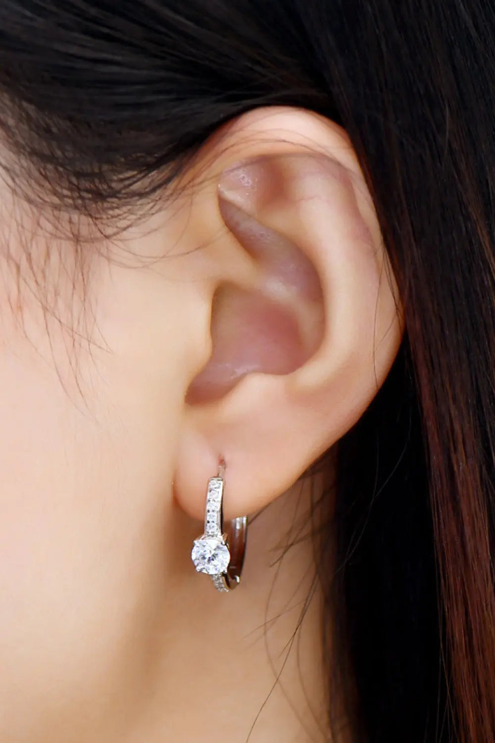 Lovcia Carry Your Love 1 Carat Moissanite Platinum-Plated Earrings-Earrings-Silver-One Size-Silver