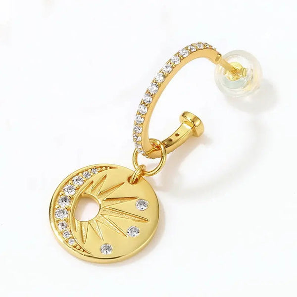 Lovcia Celestial Charm Star and Sun Asymmetric Sterling Silver Earrings for Women-Earrings-1-1