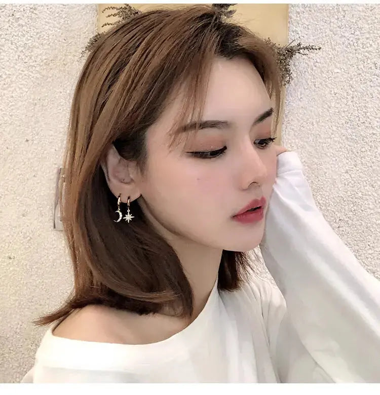 Lovcia Celestial Charm Star Moon Earrings - Illuminate Your Style with Magic-Earrings-Gold-Gold