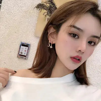 Lovcia Celestial Charm Star Moon Earrings - Illuminate Your Style with Magic-Earrings-Gold-Gold