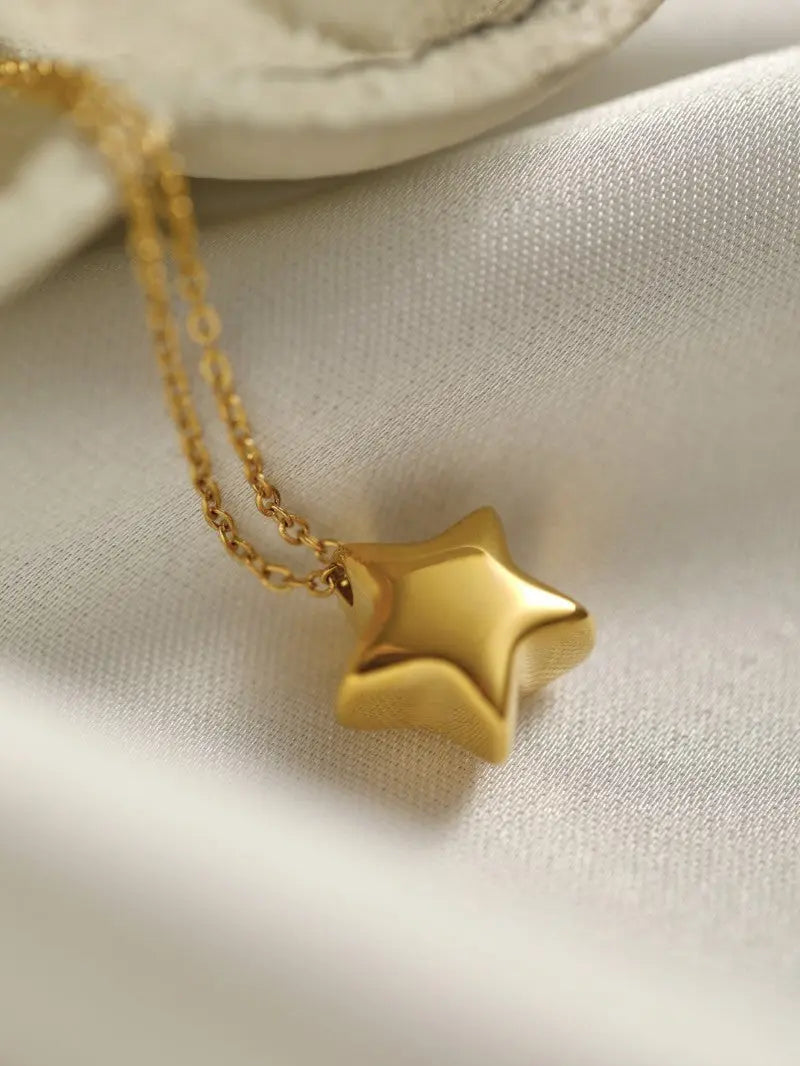 Lovcia Celestial Grace 18K Gold Plated Titanium Steel Non-Fading Necklace for Women-Necklaces-Star Necklace-Star Necklace