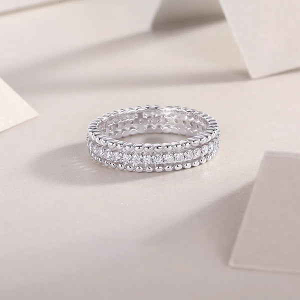 Lovcia Celestial Loop Moissanite 925 Sterling Silver Ring for Women - Silver-5- - Buy latest trendy Rings for Women and Girls