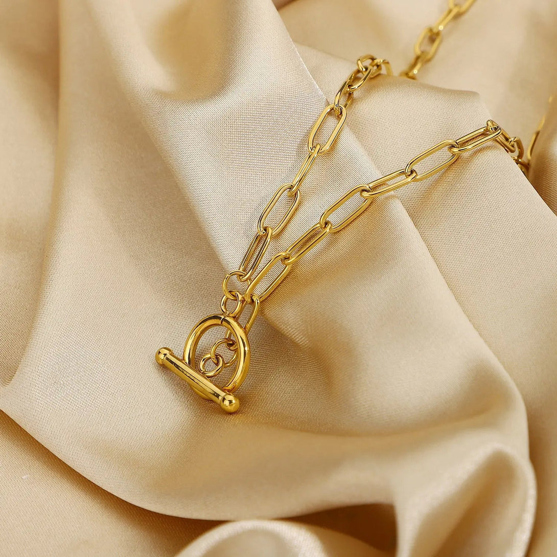 Lovcia Chain Stainless Steel Necklace-Necklaces-Gold-One Size-Gold